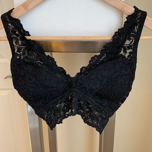 Black Lace Bralette Black Size Small